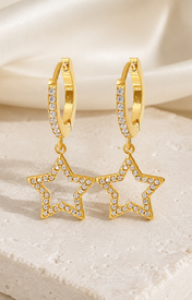 Star Charm Zircon Stud Earrings jewelry product view