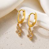 Snake Charm Zircon Stud Earrings close detail