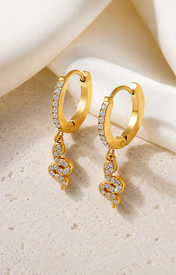 Snake Charm Zircon Stud Earrings close detail