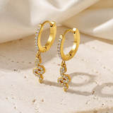 Snake Charm Zircon Stud Earrings jewelry product view