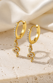 Snake Charm Zircon Stud Earrings jewelry product view