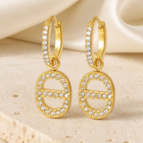 Symbol Charm Zircon Stud Earrings jewelry product view