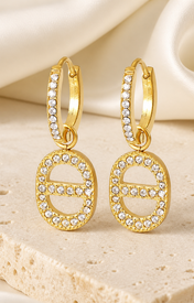 Symbol Charm Zircon Stud Earrings jewelry product view
