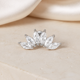 Heart & Crown Zircon Stud Earrings II jewelry product view