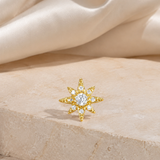 Heart & Crown Zircon Stud Earrings III jewelry product view
