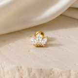 Heart & Crown Zircon Stud Earrings IV jewelry product view