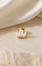 Heart & Crown Zircon Stud Earrings IV jewelry product view
