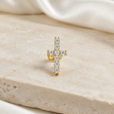 Heart & Crown Zircon Stud Earrings V jewelry product view