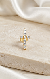 Heart & Crown Zircon Stud Earrings V jewelry product view