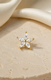 Heart & Crown Zircon Stud Earrings VII jewelry product view