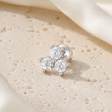 Heart & Crown Zircon Stud Earrings VIII close detail
