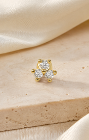Heart & Crown Zircon Stud Earrings VIII jewelry product view