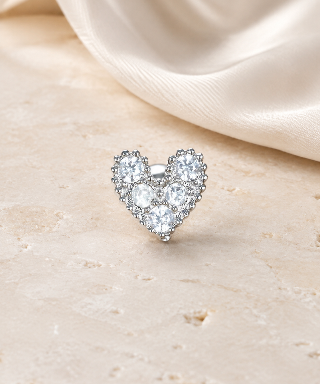 Heart & Crown Zircon Stud Earrings IX jewelry product view