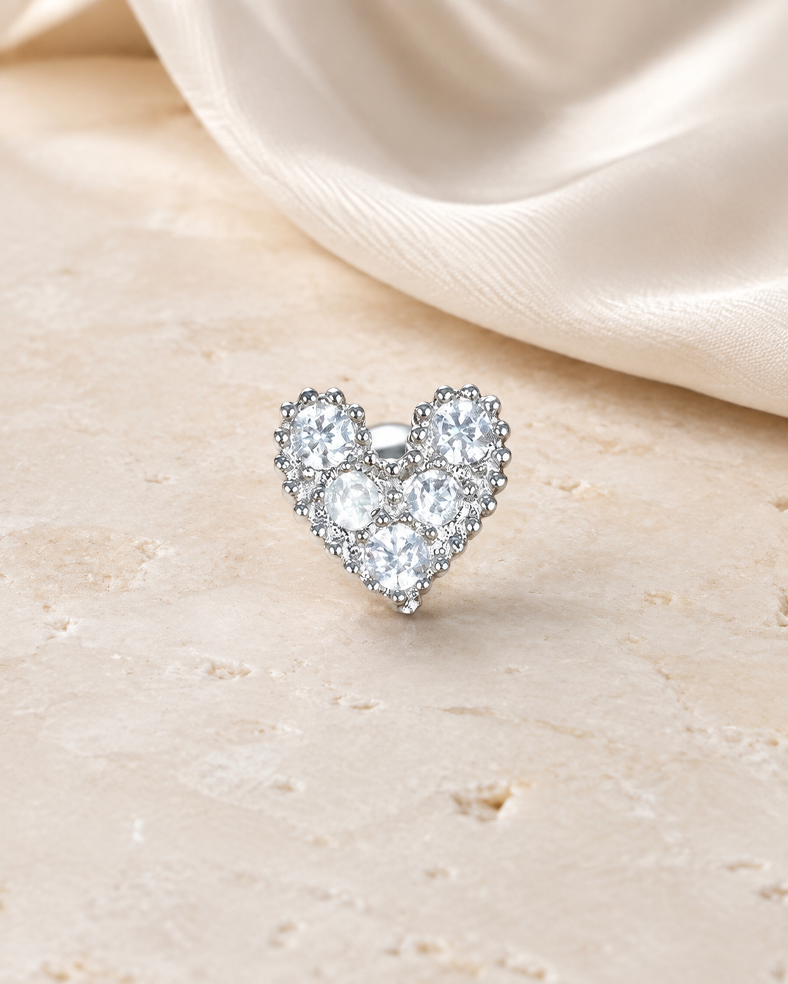 Heart & Crown Zircon Stud Earrings IX jewelry product view