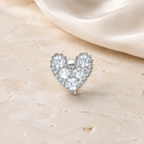 Heart & Crown Zircon Stud Earrings IX jewelry product view