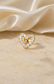 Heart & Crown Zircon Stud Earrings X jewelry product view