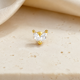 Heart & Crown Zircon Stud Earrings XI jewelry product view