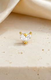 Heart & Crown Zircon Stud Earrings XI jewelry product view