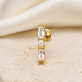 Heart & Crown Zircon Stud Earrings XIII jewelry product view