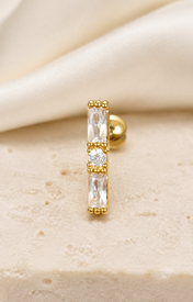 Heart & Crown Zircon Stud Earrings XIII jewelry product view