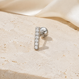 Heart & Crown Zircon Stud Earrings XIV close detail