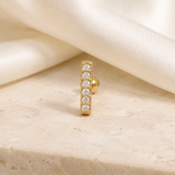 Heart & Crown Zircon Stud Earrings XIV jewelry product view
