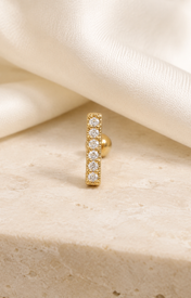 Heart & Crown Zircon Stud Earrings XIV jewelry product view