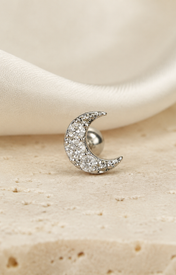 Heart & Crown Zircon Stud Earrings XVII jewelry product view