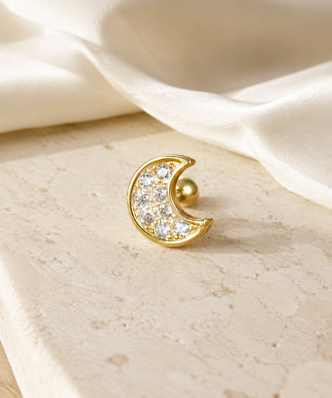 Heart & Crown Zircon Stud Earrings XVIII jewelry product view