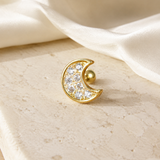 Heart & Crown Zircon Stud Earrings XVIII jewelry product view