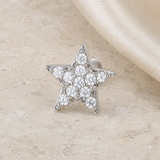Heart & Crown Zircon Stud Earrings XIX close detail