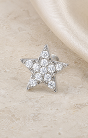 Heart & Crown Zircon Stud Earrings XIX close detail