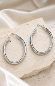 Evara Statement Hoops product view [finish:silver]